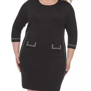 DKNY
Plus Size Trimmed Sweater-Knit Dress